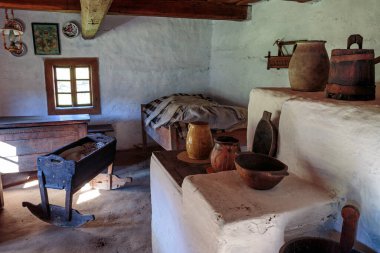 Svidnik, açık hava müzesi, müze, tarihi köy, iç mekan, ev, Slovakya.