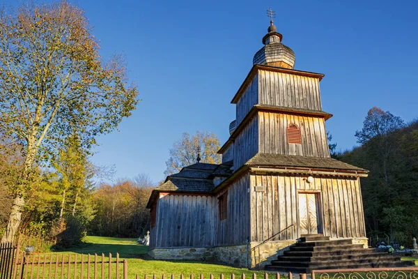 Greckokatolicki Drewniany Kościół Paraskieva Dobroslava Słowacja — Zdjęcie stockowe