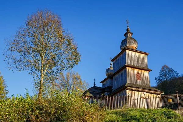 Greckokatolicki Drewniany Kościół Paraskieva Dobroslava Słowacja — Zdjęcie stockowe