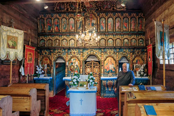 Jedlinka Innenraum Holzkirche Mariä Schutz Slowakei — Stockfoto