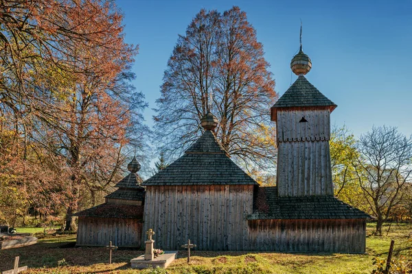 Jedlinka Wnętrze Drewniany Kościół Ochrona Matki Boskiej Słowacja — Zdjęcie stockowe