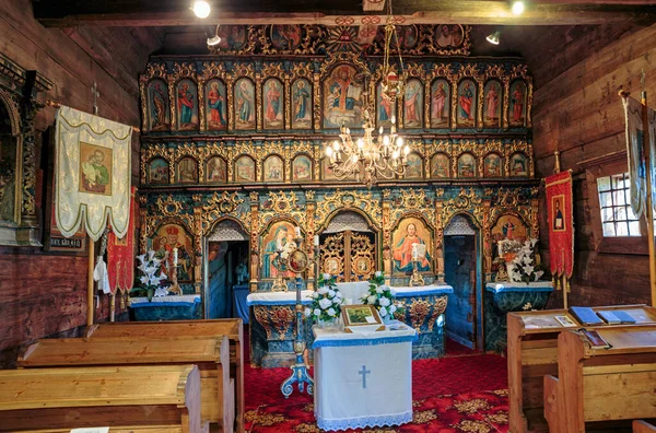 Jedlinka Interior Igreja Madeira Proteção Virgem Santa Eslováquia — Fotografia de Stock