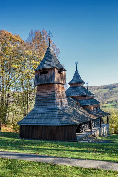 Grckokatolcky Dreven Chrm Svtch Kozmu Damina Slovensko — стоковое фото