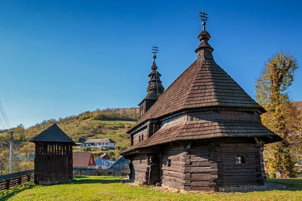 Rusky Potok Igreja Madeira São Miguel Arcanjo Eslováquia Madeira Templo — Fotografia de Stock