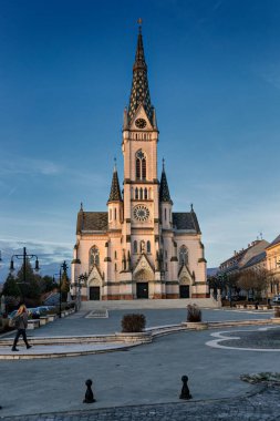 Koszeg, kilise, merkez meydan, Macaristan,