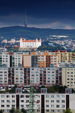 Panel konutları, Petrzalka, Bratislava, Slovakya.