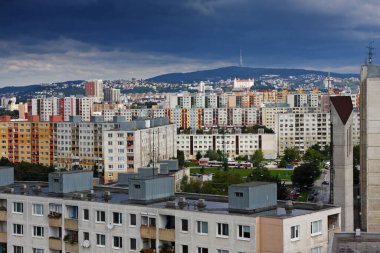 Panel konutları, Petrzalka, Bratislava, Slovakya.