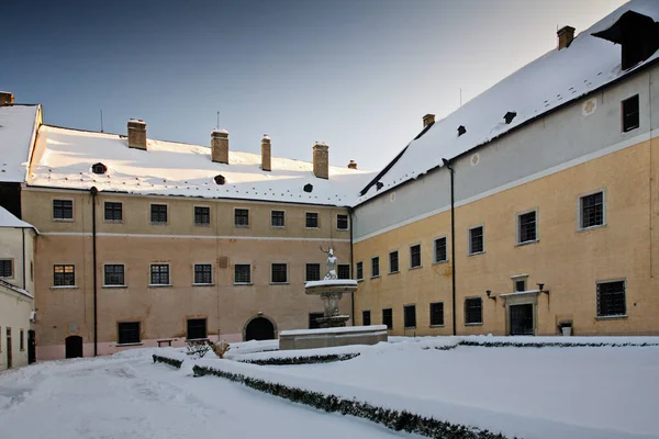 Castelo Cerveny Kamen Inverno Eslováquia — Fotografia de Stock