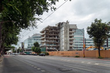 Apollo alışveriş merkezinin yıkımı, Bratislava, Slovakya.
