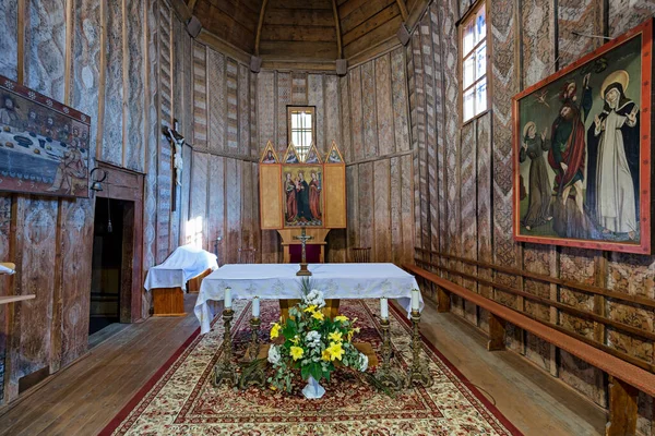 Christian Artikulär Träkyrka Saint Francis Assisi Hervartov Slovakien Unesco — Stockfoto