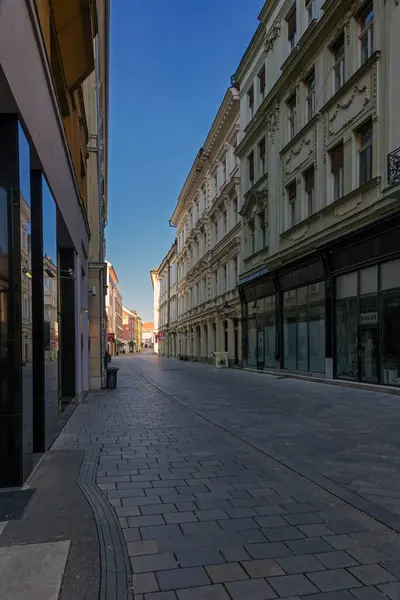 Ciudad Vacía Por Coronavirus Calle Vacía Panska Bratislava Eslovaquia — Foto de Stock