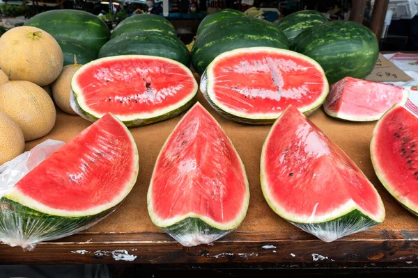 Venta Melones Mercado Mileticova Bratislava Eslovaquia — Foto de Stock