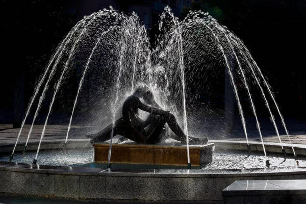 Fountain Lovers Author Alexander Trizuljak Dulovo Square Bratislava Slovakia — Stock Photo, Image