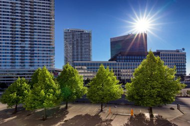 Panorama City, modern inşaat, IBM genel merkezi, TV JOJ, J & T, Bratislava, Slovakya.