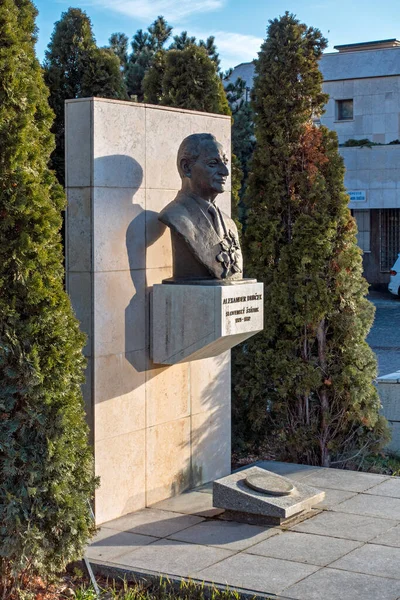 Busto Político Alexander Dubcek Quadrado Bratislava Eslováquia — Fotografia de Stock