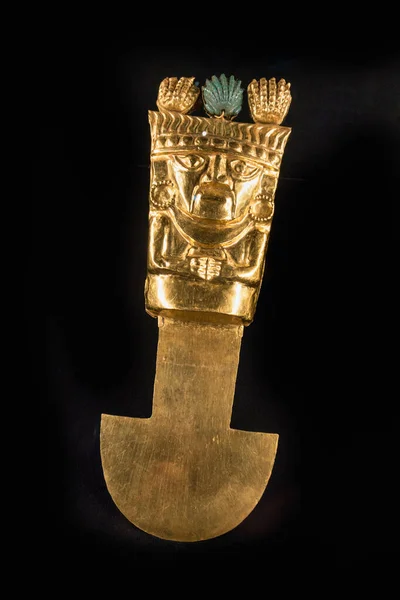 Cuchillo Ceremonial Oro Exposición Tesoro Los Incas Bratislava Eslovaquia — Foto de Stock