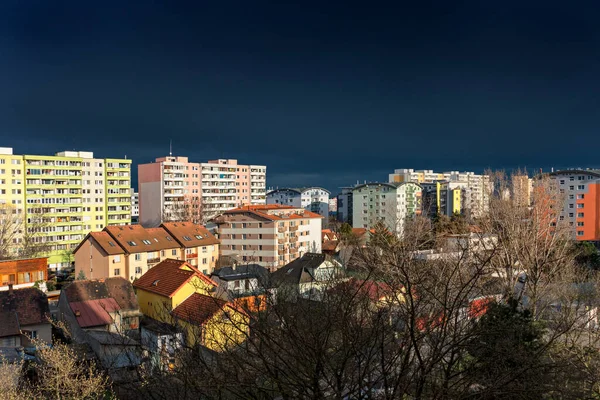 Habitação Podunajske Biskupice Antes Tempestade Bratislava Eslováquia — Fotografia de Stock