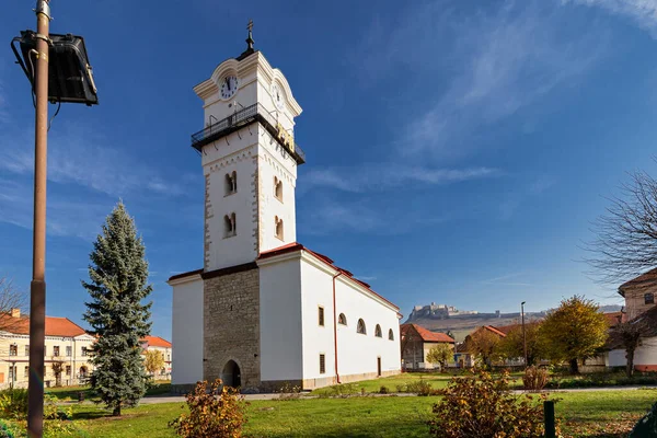 Római Katolikus Templom Szűz Mária Születése Szepesi Podhradie Vár Szlovákia — Stock Fotó