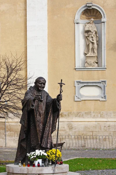 Estátua Papa João Paulo Trnava Eslováquia — Fotografia de Stock