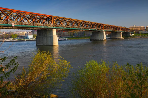 Original Old Bridge Non Più Esistente Sostituito Nuovo Ponte Bratislava — Foto Stock