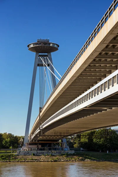 Snp Bridge Danube Bratislava Slovakien — Stockfoto