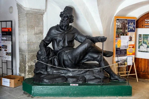 Statue Eines Bergarbeiters Banska Stiavnica Unesco Slowakei — Stockfoto