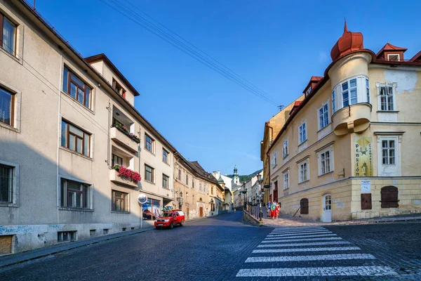 Die Hauptstraße Banska Stiavnica Slowakei — Stockfoto