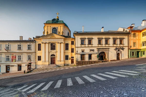 Євангелічна Церква Спроектована Thaller Banska Stiavnica Словаччина — стокове фото