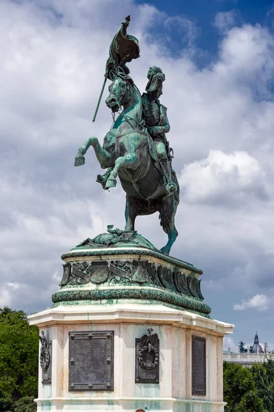Franciszek Józef Posąg Cesarza Austriackiego Rycerza Wiedeń — Zdjęcie stockowe