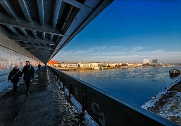 Most Snp Bratysława Słowacja Dunaj — Zdjęcie stockowe