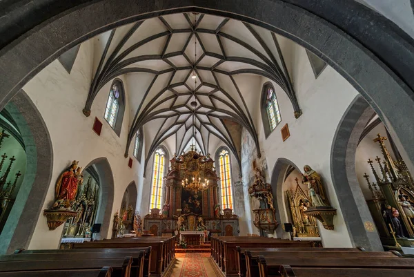 Interior Iglesia Santa Catalina Banska Stiavnica Eslovaquia —  Fotos de Stock
