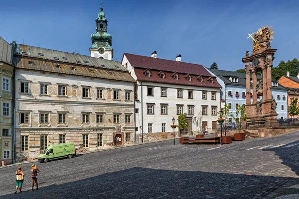 Pestis Oszlop Trinity Square Selmecbánya Szlovákia — Stock Fotó