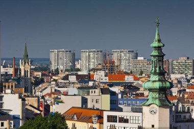 Üç kule, modern yapı, Michal kulesi, kapı, Bratislava, Slovakya.