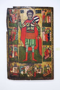 Ahşap kilise, müze, Bardejov, Slovakya ikonları.
