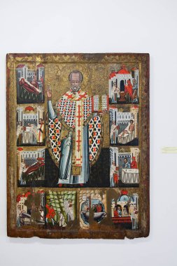 Ahşap kilise, müze, Bardejov, Slovakya ikonları.