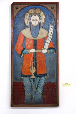 Ahşap kilise, müze, Bardejov, Slovakya ikonları.