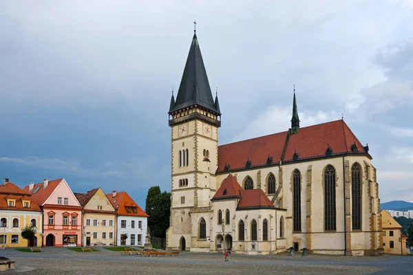 Történelmi Középkori Városháza Tér Bardejov Székesegyház Szent Jakab Unesco Szlovákia — Stock Fotó