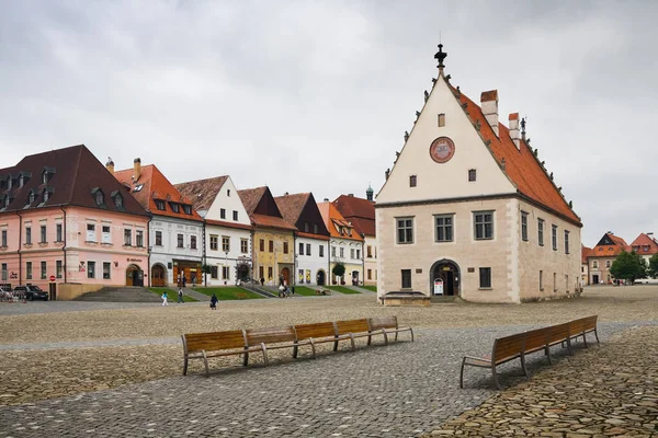 Історична Площа Середньовічного Ратуші Бардехові Юнеско Словаччина — стокове фото