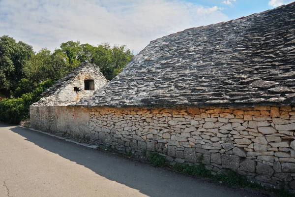 Historic Stone houses in Island Brac, Supetar, Croatia.