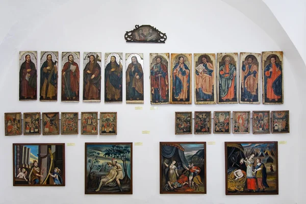 Ikonok Fatemplom Múzeum Bardejov Szlovákia — Stock Fotó