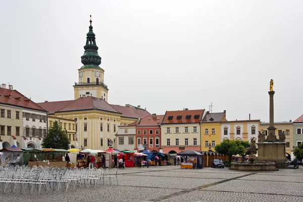 Náměstí Kroměříži Morový Sloup Centrum Města Česká Republika — Stock fotografie