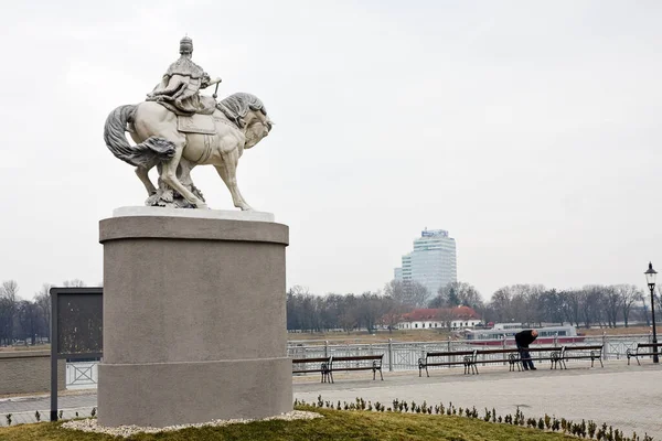 Equestrian Statue Monarch Maria Theresia Danube Embankment Bratislava Slovakia — Stock Photo, Image