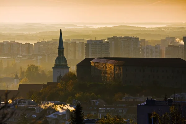 Ранок Братиславі Вежа Собору Святого Мартіна Готичне Центральне Місто Словаччина — стокове фото