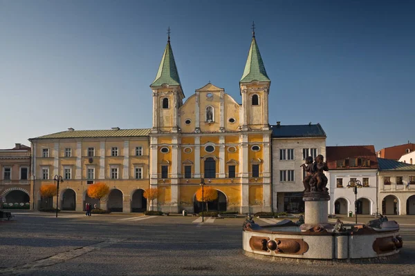 Historic Square Zilina Church Conversion Paul Roman Catholic Church Slovakia — 스톡 사진