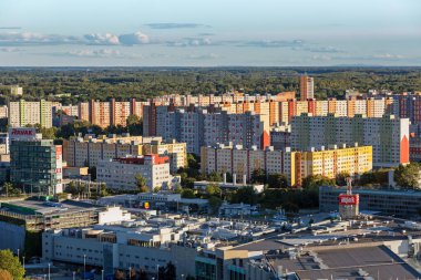 Görüntü SNP köprüsü, Petrzalka, Bratislava, Slovakya.