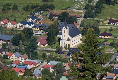 Stara Bystrica 'nın Genel Görünümü, Slovakya.