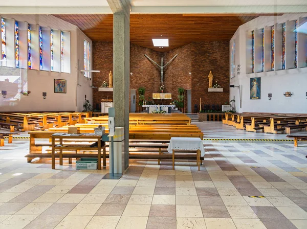 Iglesia Católica Romana Inmaculada Concepción Interior Zborov Nad Bystricou Eslovaquia — Foto de Stock