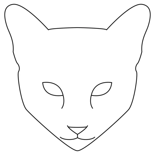 Кошачье лицо. Черно-белый скетч. Векторная иллюстрация — стоковый вектор