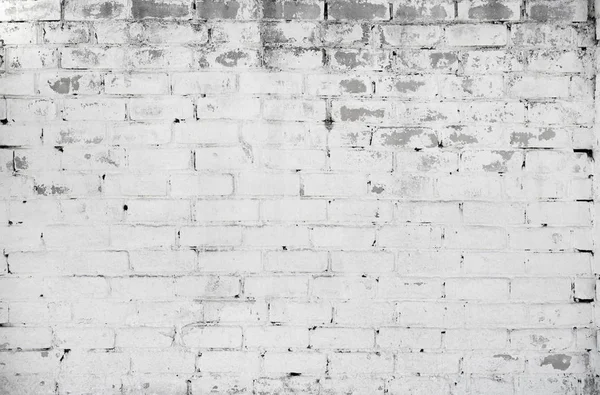 Bílá Cihlová Zeď Pozadí Grunge Zvětralé Textura — Stock fotografie