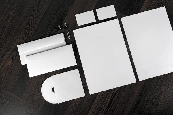 Photo Blank Corporate Identity Stationery Set Branding Mockup Flat Lay — Stock Photo, Image